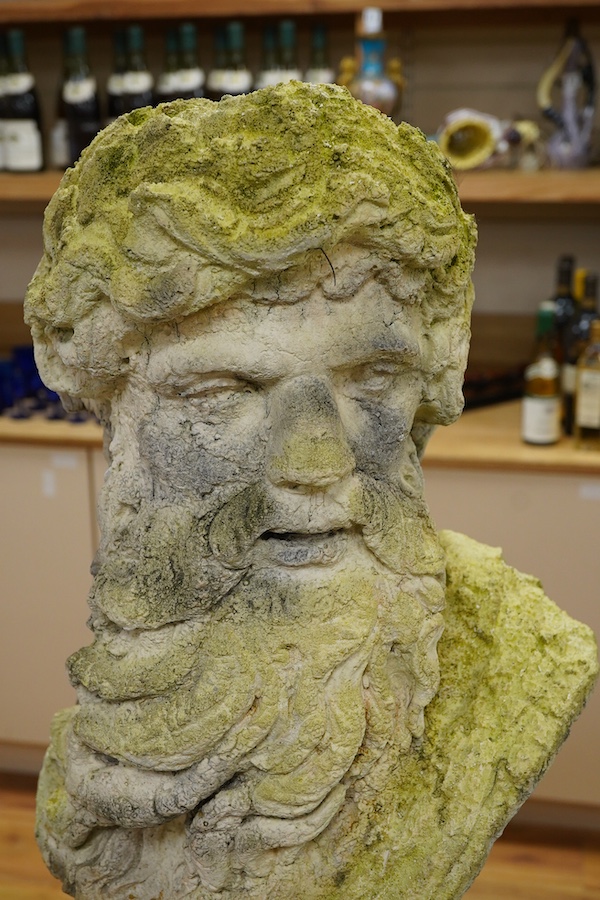 A large composition bust of Poseidon, 67cm high